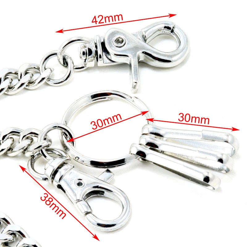 Double K Basic Strong Leash Biker Trucker Key Jean Wallet Chain (17") Silver CS154 - Image 4